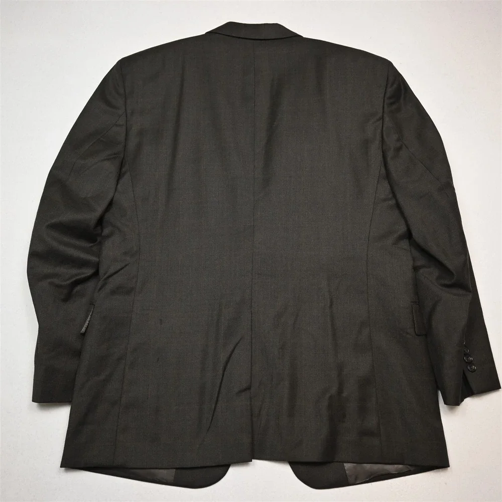 Jos A Bank 43R 36x30 Olive Green Windowpane 100% Wool Gordon Mens‎ Suit